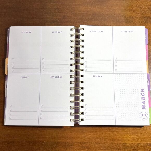 Agenda 52 Weekly Planner Undated Spiral Groovy Purple 5.5x8.25 - Picture 5 of 6